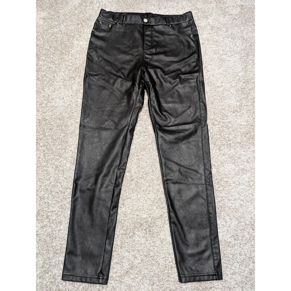 Tagoo Faux‎ Leather Pants Size Large 29x26 Black Stretch EUC